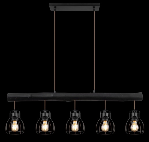 Viseća svjetiljka MINA, 5xE27, IP20, crna