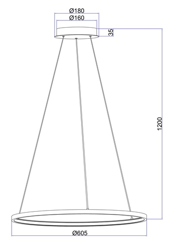 Viseća svjetiljka RALPH, LED, IP20, crna