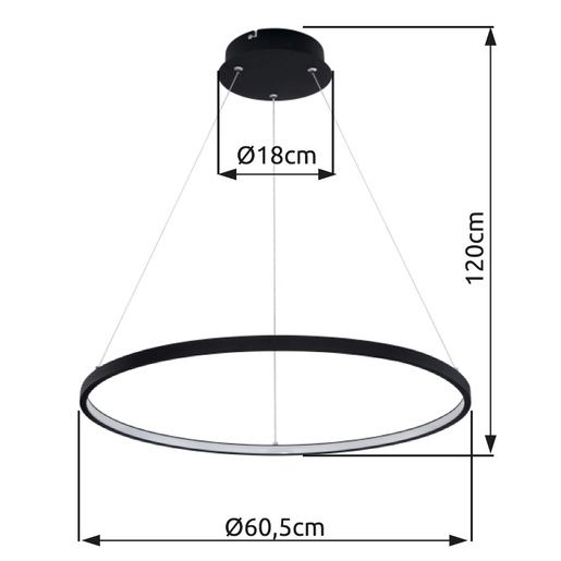 Viseća svjetiljka RALPH, LED, IP20, crna