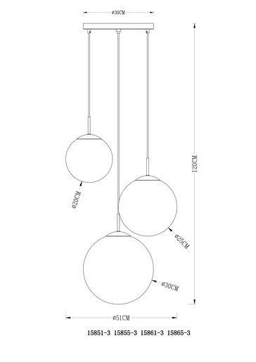 Viseća svjetiljka VARUS, IP20, 3xE27, zlatna