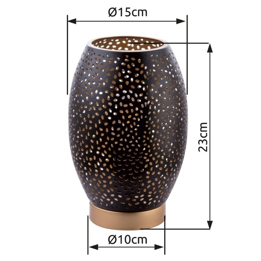 Stolna svjetiljka NARRI, E27, IP20, crno-zlatna