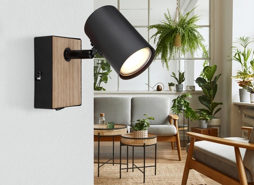 Zidni reflektor ROBBY, IP20, crna