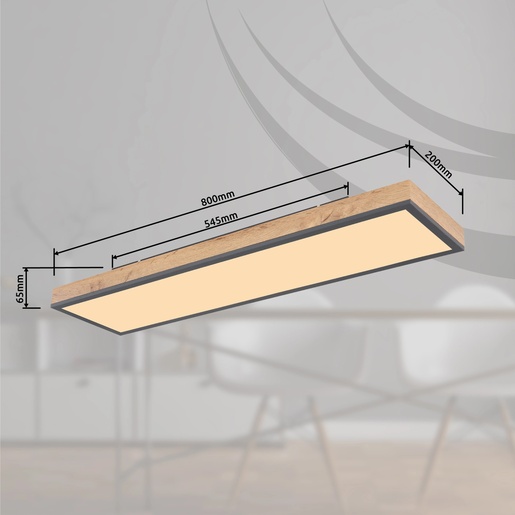 Stropna svjetiljka, DORO (80x20 cm), LED, IP20, smeđa