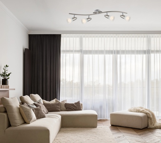 Stropni reflektor CALEB, 4xE14 LED, IP20, srebrna