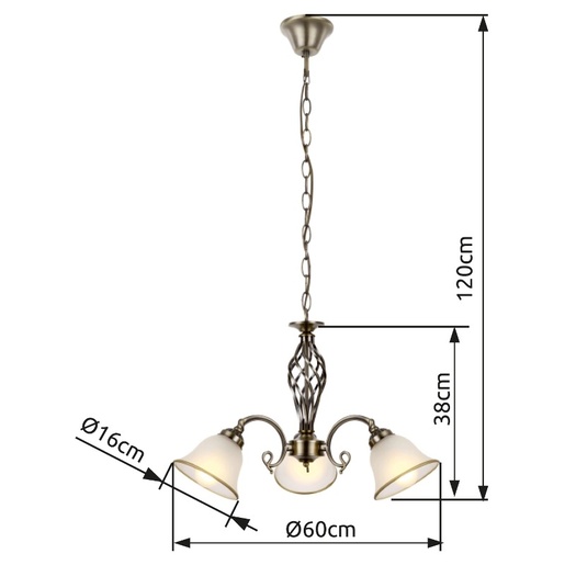 Viseći luster ODIN, 3xE27, IP20, siva