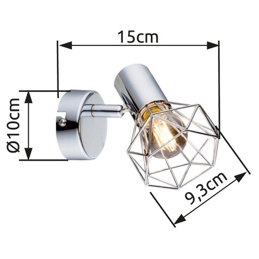 Zidni reflektor XARA I, E14, IP20, srebrna