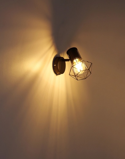 Zidni reflektor PRISKA, E27, IP20, crna