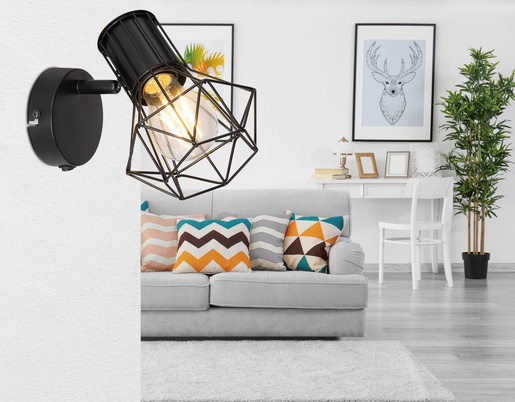 Zidni reflektor PRISKA, E27, IP20, crna