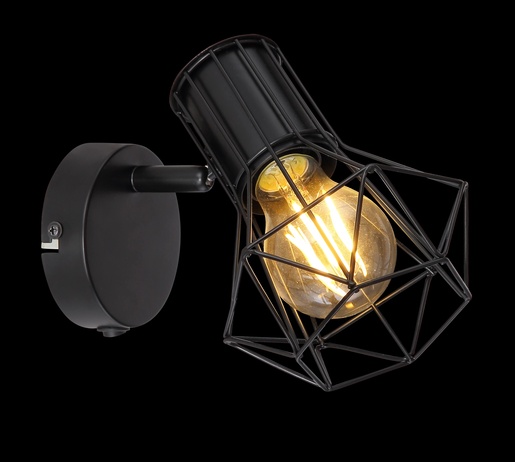 Zidni reflektor PRISKA, E27, IP20, crna