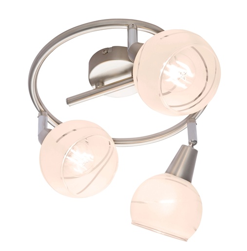 Stropni reflektor ELLIOTT (25 cm), 3xE14 LED, IP20, srebrna