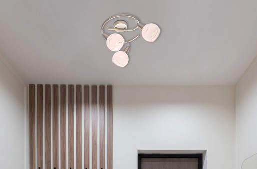 Stropni reflektor ELLIOTT (25 cm), 3xE14 LED, IP20, srebrna