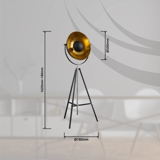 Podna svjetiljka XIRENA, E27, IP20, crna