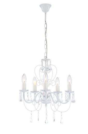 Viseći luster PINJA (Ø44 cm), 5xE14, IP20, bijela