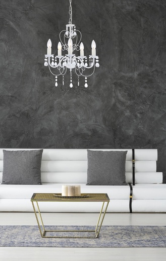 Viseći luster PINJA (Ø44 cm), 5xE14, IP20, bijela