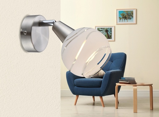 Zidni reflektor ELLIOTT, E14 LED, IP20, srebrna