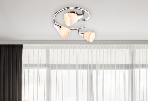 Stropni reflektor TADEUS, 3xE14, IP20, srebrna