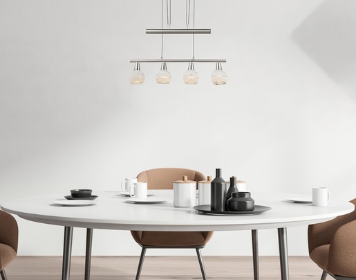 Viseća svjetiljka ELLIOTT, 4xE14 LED, IP20, srebrna