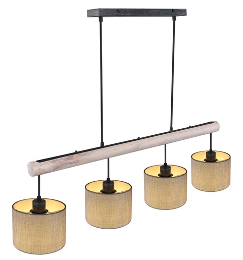 Viseća svjetiljka ROGER, 4xE27, IP20, crna