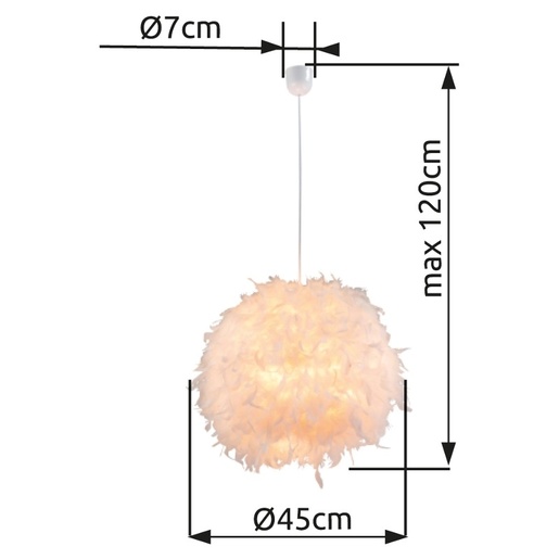 Viseća svjetiljka KATUNGA (Ø45 cm), E27, IP20, bijela
