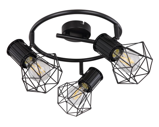 Stropni reflektor PRISKA, 3xE27, IP20, crna