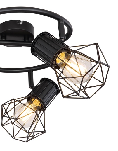 Stropni reflektor PRISKA, 3xE27, IP20, crna