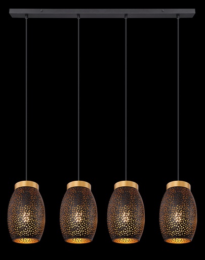 Viseća svjetiljka NARRI, 4xE27, IP20, crna