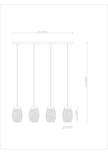 Viseća svjetiljka NARRI, 4xE27, IP20, crna