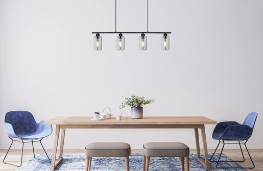 Viseća svjetiljka HADERA, 4xE27, IP20, crna