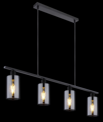 Viseća svjetiljka HADERA, 4xE27, IP20, crna