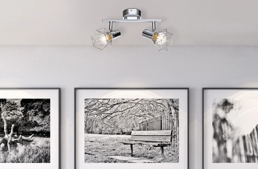 Reflektor XARA I, 2xE14, IP20, srebrna