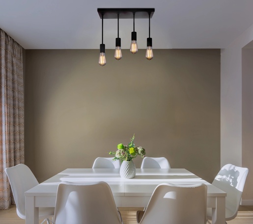 Viseća svjetiljka MARTHA (45x15x34 cm), 4xE27, IP20, crna (Ø45 cm)