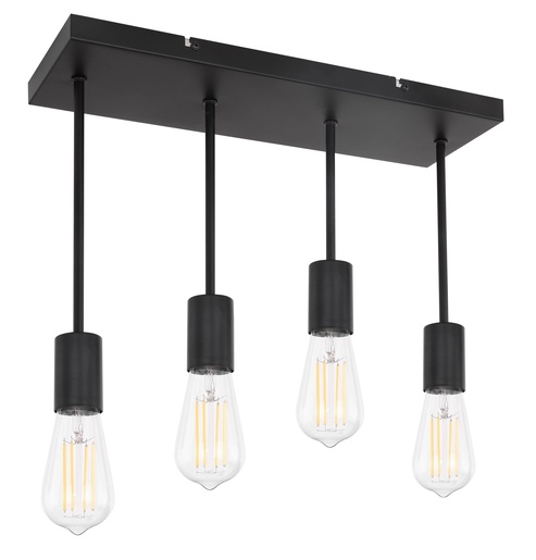 Viseća svjetiljka MARTHA (45x15x34 cm), 4xE27, IP20, crna (Ø45 cm)