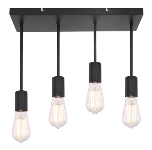 Viseća svjetiljka MARTHA (45x15x34 cm), 4xE27, IP20, crna (Ø45 cm)