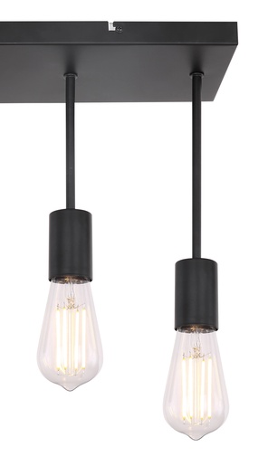 Viseća svjetiljka MARTHA (45x15x34 cm), 4xE27, IP20, crna (Ø45 cm)