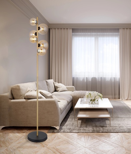 Podna svjetiljka RIHA, LED, IP20, zlatna