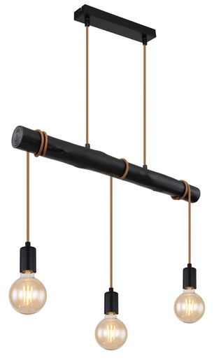 Viseća svjetiljka GREGOR, 3xE27, IP20, crna