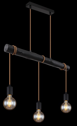 Viseća svjetiljka GREGOR, 3xE27, IP20, crna