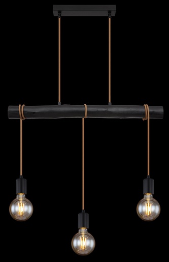 Viseća svjetiljka GREGOR, 3xE27, IP20, crna