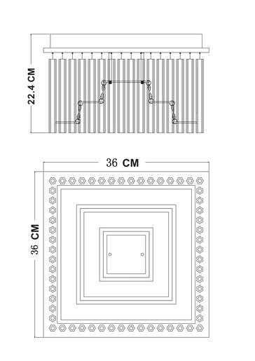 Stropna svjetiljka VINCE (Ø36 cm), LED, IP20, srebrna