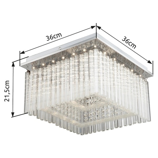 Stropna svjetiljka VINCE (Ø36 cm), LED, IP20, srebrna