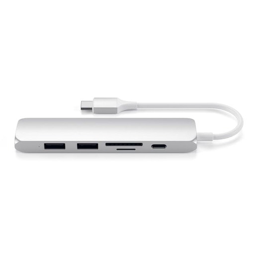 Satechi docking station Slim Multimedia Adapter V2, USB-C, srebrni