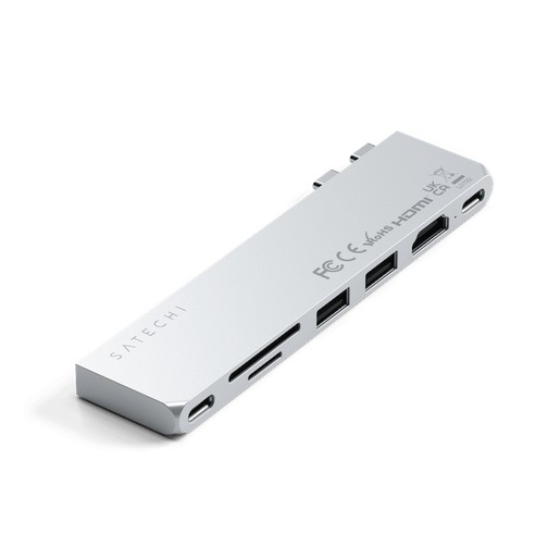 Satechi docking station PRO HUB SLIM, USB-C, srebrni