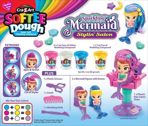 CRAZART Softee Dough plastelin Frizerski salon za sirene