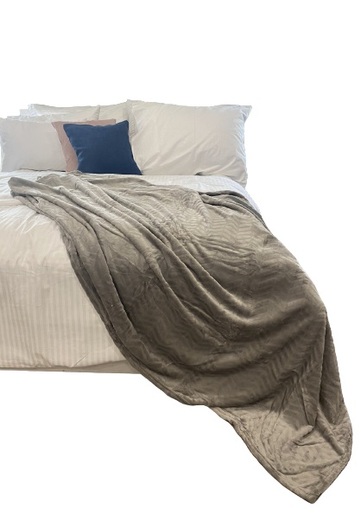 Deka flanel zig zag 130x190cm, svjetlo siva