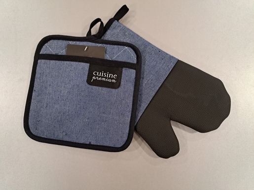 Set za kuhinju neopren, 2/1, rukavica/podmetač, 18x30/20x20cm, plava