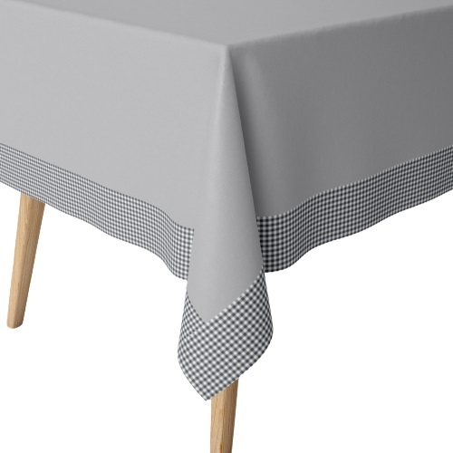 Stolnjak 140x180cm, siva karo bordura