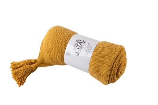 Deka ČK pletena žuta 130x170cm