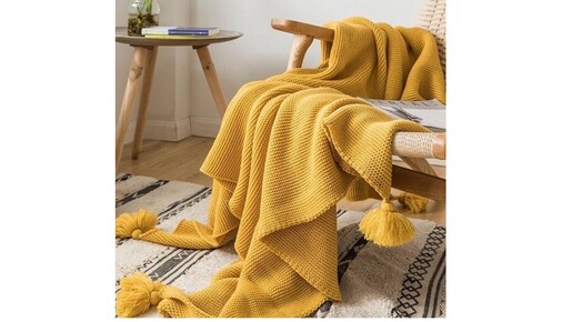 Deka ČK pletena žuta 130x170cm