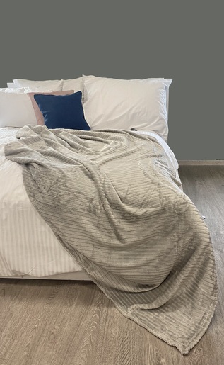 Deka flanel stripe 130x190cm, bež
