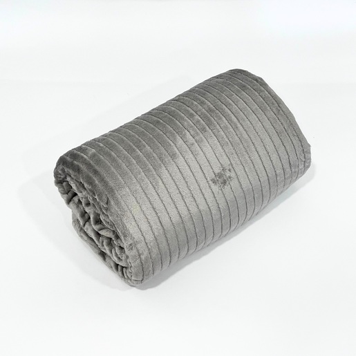 Deka flanel stripe 130x190cm, svjetlo siva